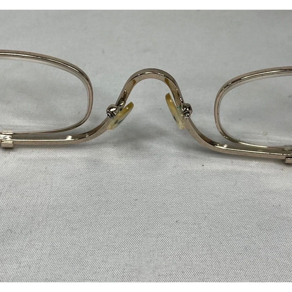 Vintage Gold Flip Down Makeup Glasses Magnifying Eye Makeup Application Frames